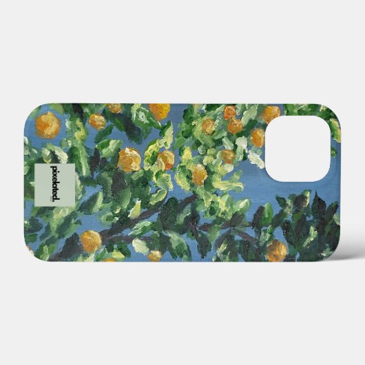 Pixelated Dino Citrus Tree Olieverfschilderij iPho Case-Mate iPhone Case (Achterkant (horizontaal))