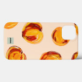 Pixelated Dino Peach Patroon iPhone Case (Achterkant (horizontaal))