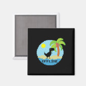 Pixelated Dinosaur Vacation Tech Enthusiasts Coder Magneet (Voorkant / Achterkant)