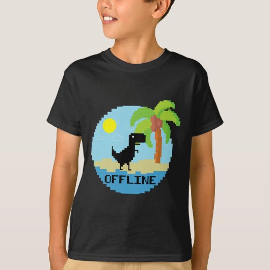 Pixelated Dinosaur Vacation Tech Enthusiasts Coder T-shirt (Voorkant)