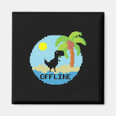 Pixelated Dinosaur Vakantie Tech Enthousiastelings Magneet (Voorkant)