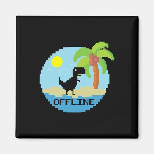 Pixelated Dinosaur Vakantie Tech Enthousiastelings Magneet (Voorkant)