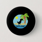 Pixelated Dinosaurius Vakantie Tech Enthousiasteli Ronde Button 5,7 Cm (Voorkant)