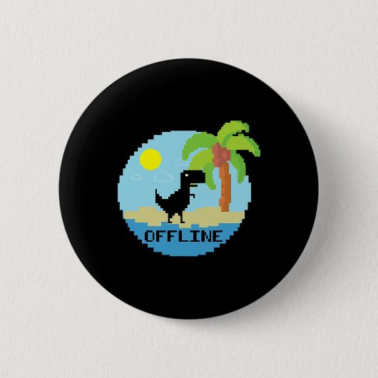 Pixelated Dinosaurius Vakantie Tech Enthousiasteli Ronde Button 5,7 Cm (Voorkant)
