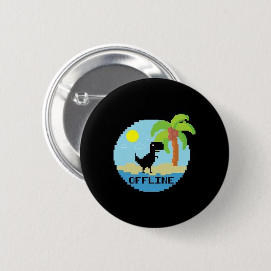 Pixelated Dinosaurius Vakantie Tech Enthousiasteli Ronde Button 5,7 Cm (Voorkant /achterkant)