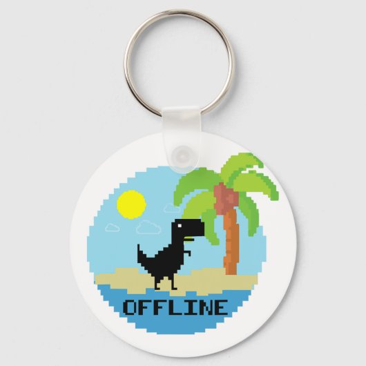Pixelated dinosaurus vakantie tech enthousiast cod sleutelhanger (Voorkant)