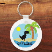 Pixelated dinosaurus vakantie tech enthousiast cod sleutelhanger (Voorkant)