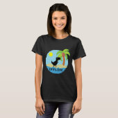 Pixelated dinosaurus vakantie tech enthousiast cod t-shirt (Voorkant volledig)