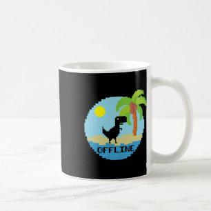 Pixelated dinosaurus vakantie tech enthousiastelin koffiemok