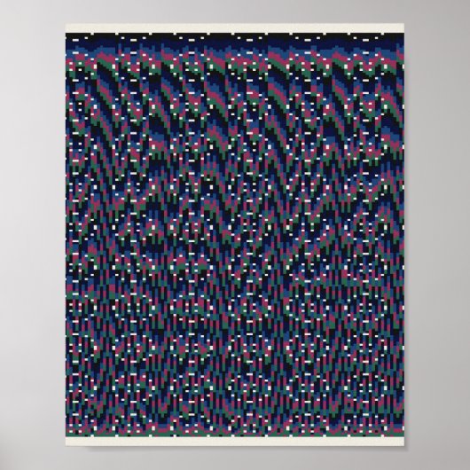  Pixelated Floral Pattern  Poster (Voorkant)