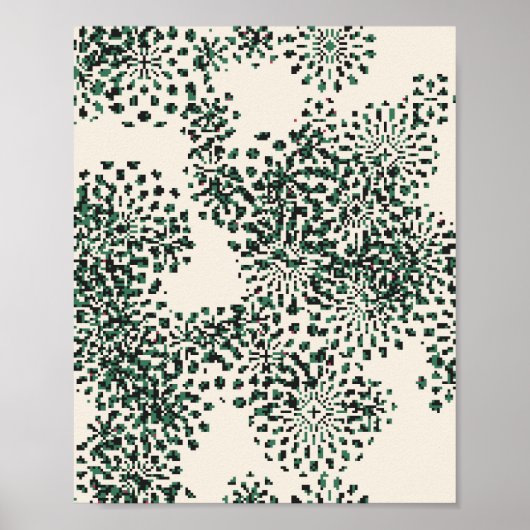 Pixelated Floral Pattern  Poster (Voorkant)