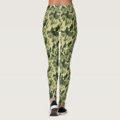 Pixelated Forest Green Beige Camo Leggings (Achterkant)