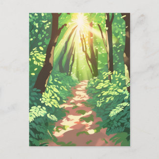 Pixelated Forest Paradise Briefkaart