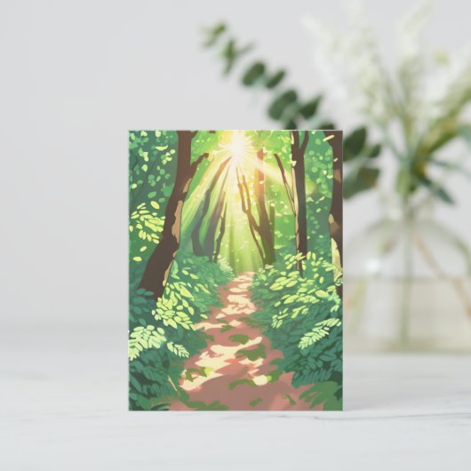 Pixelated Forest Paradise Briefkaart (Staand voorkant)