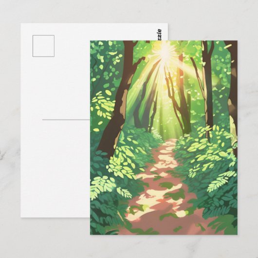 Pixelated Forest Paradise Briefkaart (Voorkant / Achterkant)