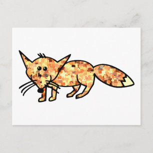 Pixelated Fox Briefkaart