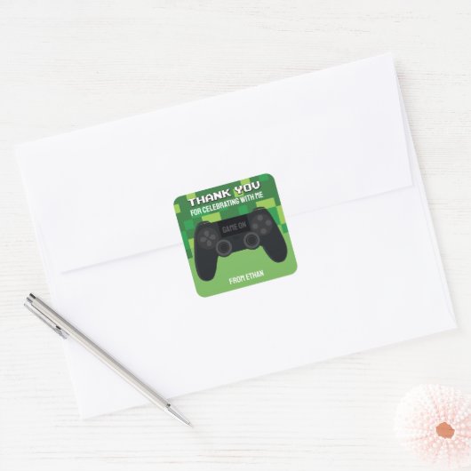 Pixelated Gamer Bedankt Sticker (Envelop)