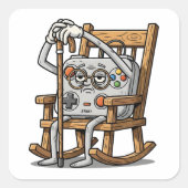 Pixelated Gamer Birthday Cake Kids Video Vierkante Sticker (Voorkant)