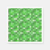 Pixelated Gamer Green Building Folded  Servet (Voorkant)