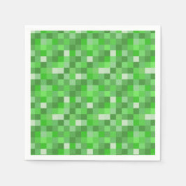 Pixelated Gamer Green Building Folded  Servet