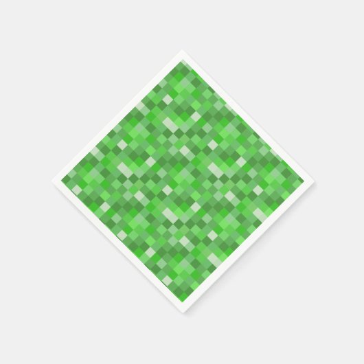 Pixelated Gamer Green Building Folded  Servet (Hoek)