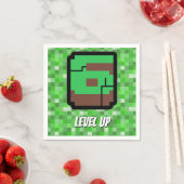 Pixelated Gamer Green Building Level Up 6 Servet (Insitu)