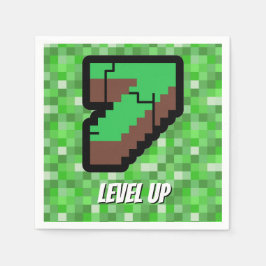 Pixelated Gamer Green Building Level Up 7 Servet