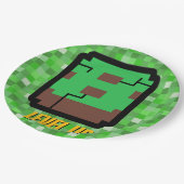 Pixelated Gamer Green Building Level Up 8 Papieren Bordje (Gekanteld)