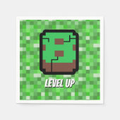 Pixelated Gamer Green Building Level Up 8 Servet (Voorkant)