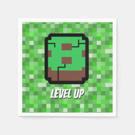 Pixelated Gamer Green Building Level Up 8 Servet
