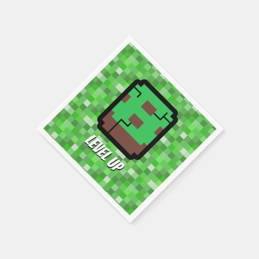 Pixelated Gamer Green Building Level Up 8 Servet (Hoek)