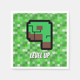 Pixelated Gamer Green Building Level Up 9 Servet