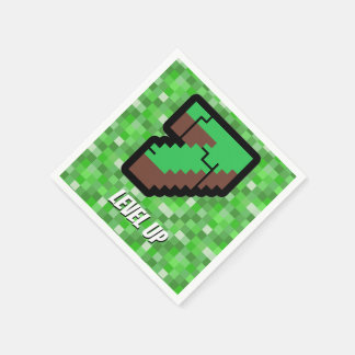 Pixelated Gamer Groen Bouw Level Omhoog 7 Servet