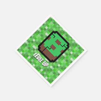 Pixelated Gamer Groen Bouw Level Omhoog 8 Servet