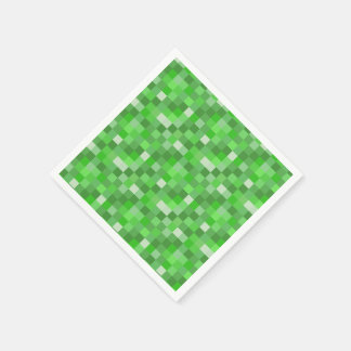 Pixelated Gamer Groen Gebouw Geplooid  Servet
