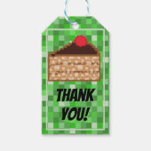 Pixelated Gamer Groen Pixel Cake Slice Game Aan Cadeaulabel (Voorkant)