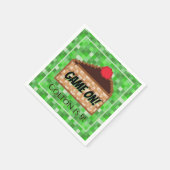 Pixelated Gamer Groen Pixel Cake Slice Vouw  Servet (Hoek)