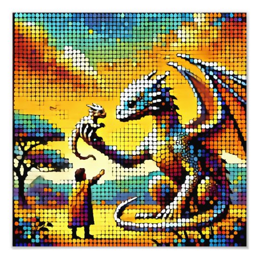pixelated image of a dragon trainer foto afdruk (Voorkant)
