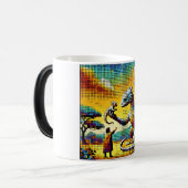 pixelated image of a dragon trainer magische mok (Voorkant links)