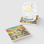 pixelated image of a dragon trainer stenen onderzetter (Zijkant)