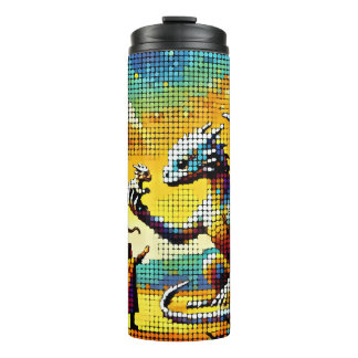 pixelated image of a dragon trainer thermosbeker