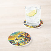 pixelated image of a dragon trainer zandsteen onderzetter (Zijkant)