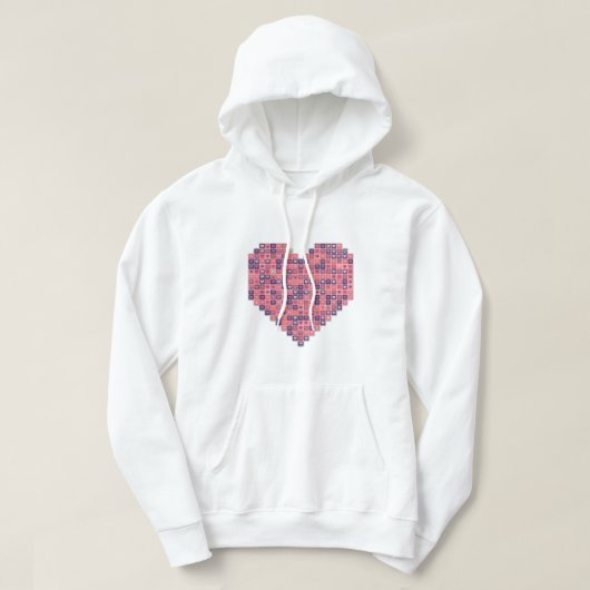Pixelated Liefde Hoodie (Design voorkant)