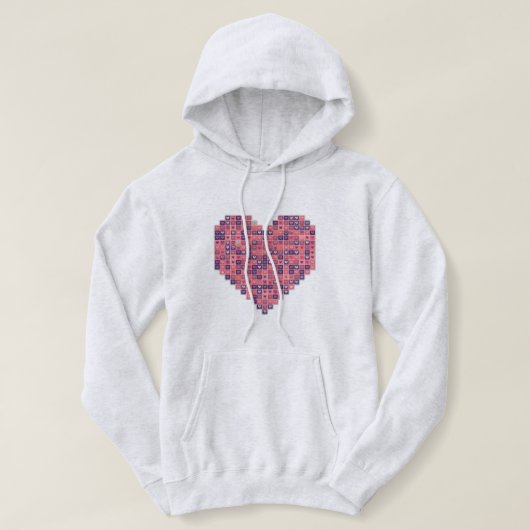 Pixelated Liefde Hoodie (Design voorkant)