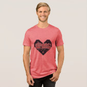 Pixelated Liefde Tri-Blend Shirt (Voorkant volledig)