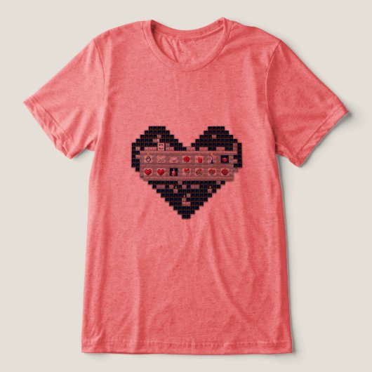 Pixelated Liefde Tri-Blend Shirt (Design voorkant)