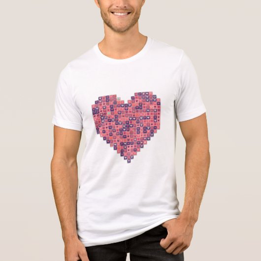 Pixelated Liefde Tri-Blend Shirt (Voorkant)