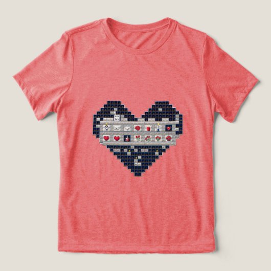 Pixelated Liefde Tri-Blend Shirt (Design voorkant)