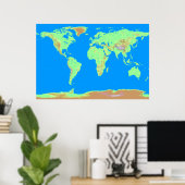 Pixelated Map of the World Poster (Thuiskantoor)