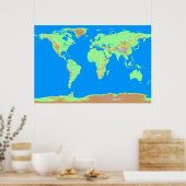 Pixelated Map of the World Poster (Keuken)